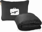 EverSnug Travel Blanket and Pillow Value Bundle – Compact & Lightweight | 2 in 1 Airplane Blanket with Soft Bag Pillowcase, Hand Luggage Sleeve and Backpack Clip | Color Includes Pink & Black