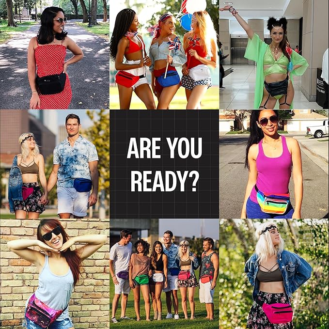 Blue Fanny Pack Belt Bag I Mens Fanny Packs for Women Fashionable - Crossbody Bag Bum bag Waist Bag Waist Pack - Hands Free for Hiking, Running, Travel, Waterproof and more