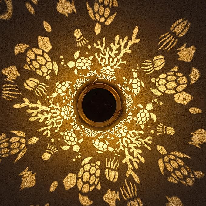 Sea Turtle Solar Lantern for Garden Outdoor Decor – Hanging Metal Light Decoration for Patio, Yard, Lawn, Pathway, Backyard – Birthday Gift for Mom, Women, Grandma