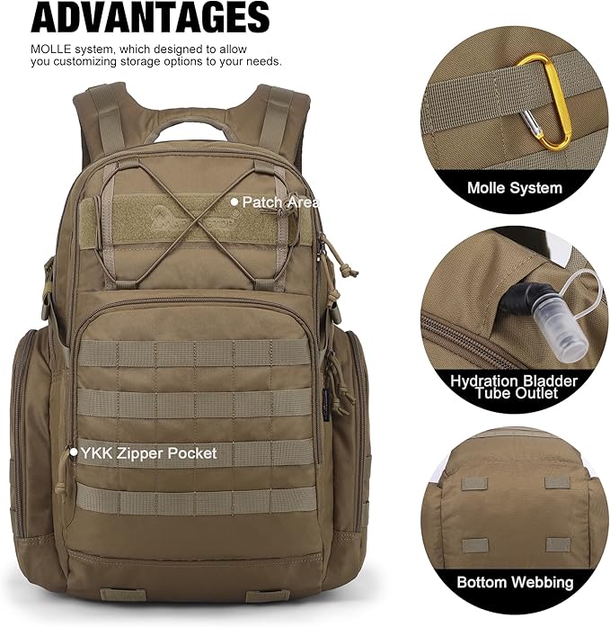 Mardingtop 40L Tactical Backpack for Men,Molle Military Backpack for Hiking,Travel,Camping, Hunting