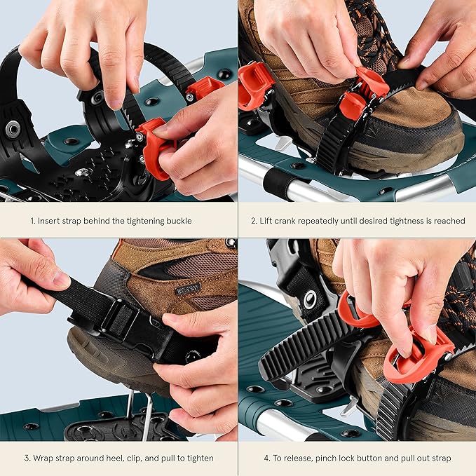 Retrospec Drifter Snowshoe for Men & Women - Aluminum Frames & a Double-Rachet Binding System - Lightweight All Terrain Snow Shoes
