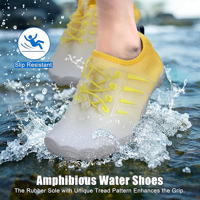 Water Shoes for Men Women, Quick-Dry Barefoot Aquashoes for Beach Swim, Water Sports Like Surf Kayak Yoga, Water Park