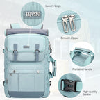 PIJUSHI Travel Backpack for Women Carry on Luggage Backpack Convertible Large Laptop Duffel Bag for Airplanes(PE049 Teal Blue)