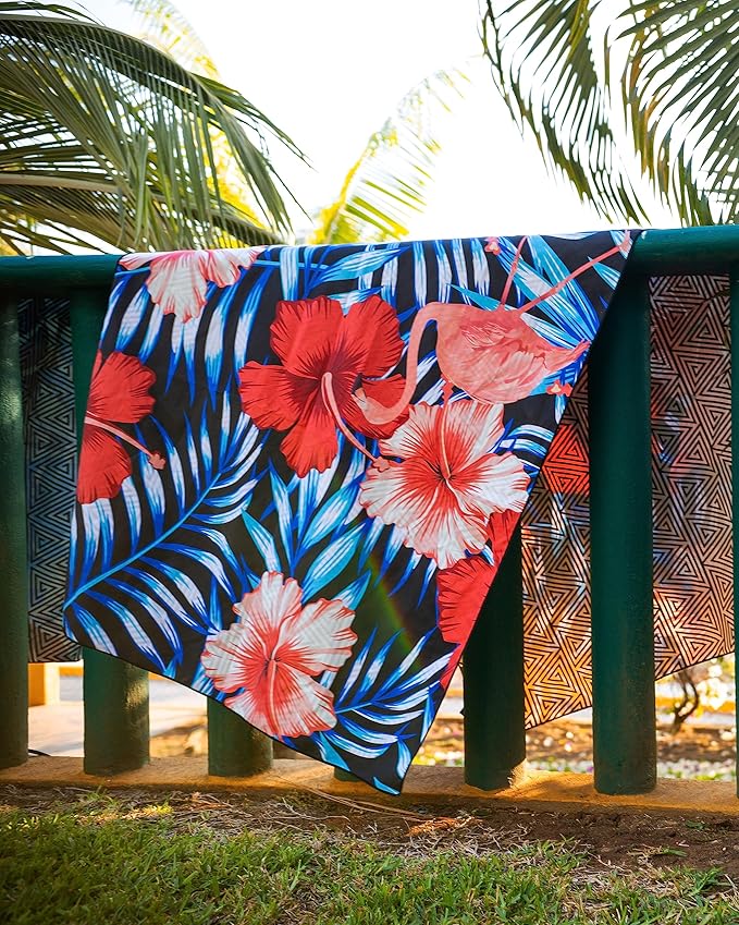 Quick Dry Towel Extra Large 78x35 Inch - Microfiber Beach Towel - Perfect for Beach, Travel, Swimming, Pool, Yoga, Hiking, Camping - Lightweight, Fast Drying, Compact for Adults (Flamingo)