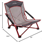 ALPS Mountaineering Rendezvous Low Camping Chairs for Adults with Arms, Cool Mesh Center, Powder Coated Steel Frame, Compact Folding Design and Carry Bag