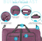 Vomgomfom Travel Duffle Bag for Men,65L 85L 115L Foldable Travel Duffel Bag with Shoes Compartment Overnight Bag for Men Women