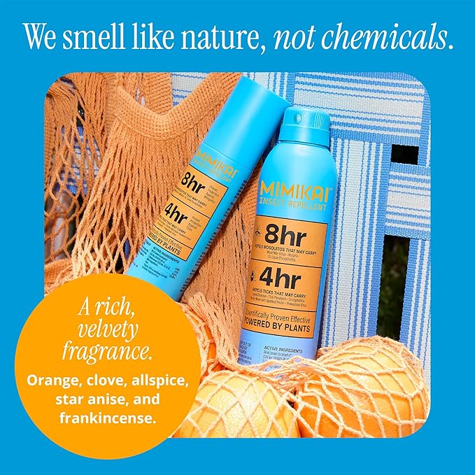 Mimikai Tick Repellent Spray, DEET-Free for Skin and Outdoor Use, Non-Toxic, Plant-Powered Skincare, 5.5oz