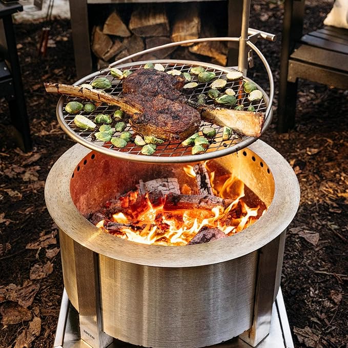 Outpost Grill 24 - Standalone Campfire Grate - Breeo X Series Accessory - Stainless Steel, Durable, USA Made - Campfire Grill Grate - Camping Cooking Rack with Carrying Bag - Fire Pit Accessories