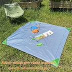 Small Picnic Mat 4FT Foldable Tent Rug Tents Blankets Pocket Beach Blanket Lightweight Camping Tarp Washable Rug Quick Dry Beach Mats Hiking Outdoor Essentials(Gray/Orange 55"*59" /4.59ft×4.92ft)