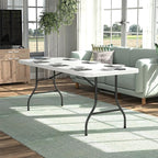 COSCO 6 Foot Blow Molded Folding Table, White