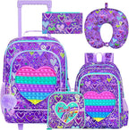 Kids Suitcase with Wheels for Girls and Boys, Rolling Carry on Luggage for Toddler Children