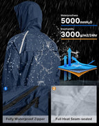 Men's Cycling Rain Jackets Waterproof Running Bike Windbreaker Lightweight Packable Hooded Jacket