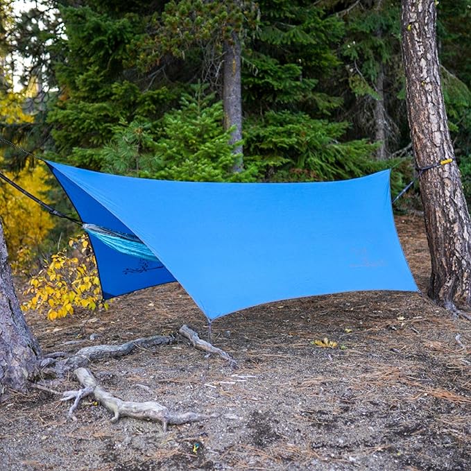 Wise Owl Outfitters Hammock Rain Fly – Waterproof Camping Tarp Cover with Tent Stakes & Carry Bag, Ultralight Shelter for Backpacking & Outdoor Shade