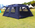 KTT Extra Large Tent 12 Person,Awning Family Cabin Tents,2 Rooms,3 Doors and 3 Windows with Mesh,Straight Wall,Waterproof,Double Layer,Big Tent for Outdoor,Picnic,Camping,Family Gathering