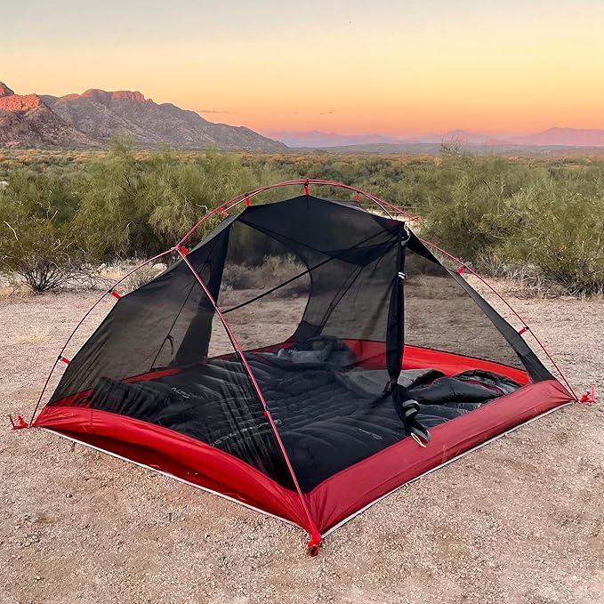 Near Zero 1-3 Person Ultralight Backpacking Tents, up to 2 Doors, 20D Ripstop Waterproof Sealed Nylon, Freestanding, Rainfly, 3 Season, with Lightweight Aluminum Frame. Easy Setup System