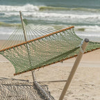 Hatteras Hammocks Deluxe Meadow Duracord Rope Hammock with Free Extension Chains & Tree Hooks, Handcrafted in The USA, 450 LB Weight Capacity, 13 ft. x 60 in