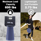 ALEVMOOM Upgraded Portable Collapsible Stool with Cushion, Telescoping Folding Stool for Adults, Lightweight Yet More Sturdy Capacity 600 lbs for Camping Fishing Hiking BBQ