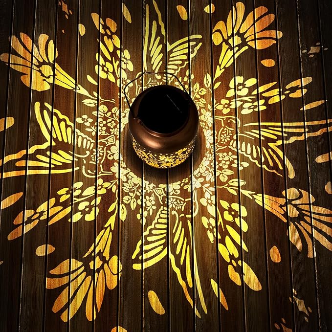 Birthday Gifts for Women Mom Grandma Solar Lantern Outdoor Waterproof, Gardening Gifts for Women, Hummingbird Garden Decor Hanging Solar Lights Yard Decorations Outdoor, Backyard, Patio, Porch