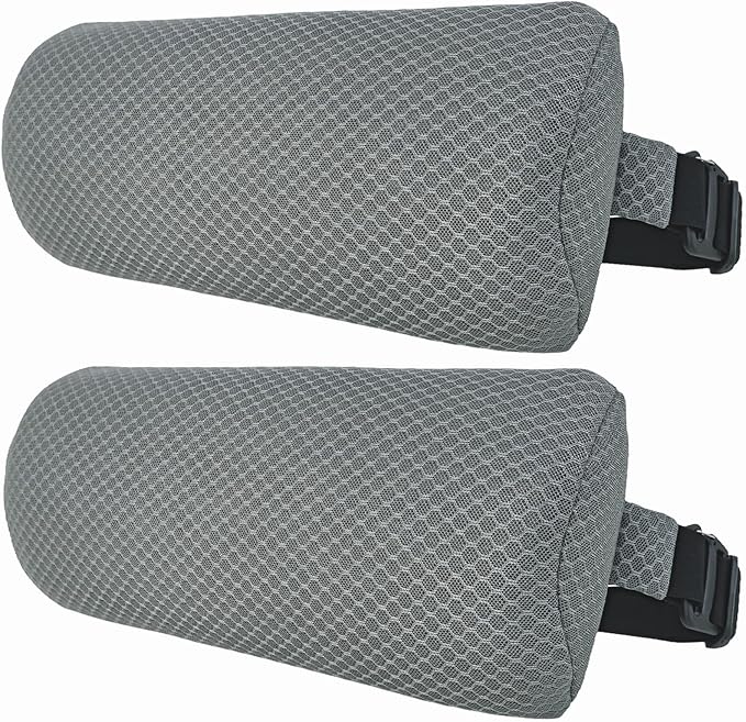 REEZEIVI 2 Pack Headrest Pillow for Patio Chaise Lounge,Chaise Lounge Pillows Outdoor 3D air mesh with Elastic Band,Quick Drying and Washable Spa Pillow for Recliner,Beach Chair,Office Chair,Gray