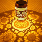 Sunflower Solar Lanterns Outdoor Waterproof Garden Decor, Birthday Mothers Day Gifts for Women Mom Grandma, Metal Sunflower Hanging Solar Lights for Outside Yard Patio Pathway Backyard Porch