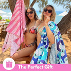 ECCOSOPHY Microfiber Beach Towel - Sand Free Towels are Quick Dry, Light Weight, Super Absorbent - Perfect Pool, Travel, Cruise, Camping Essentials - Oversized Extra Large for Adults 71x35 in