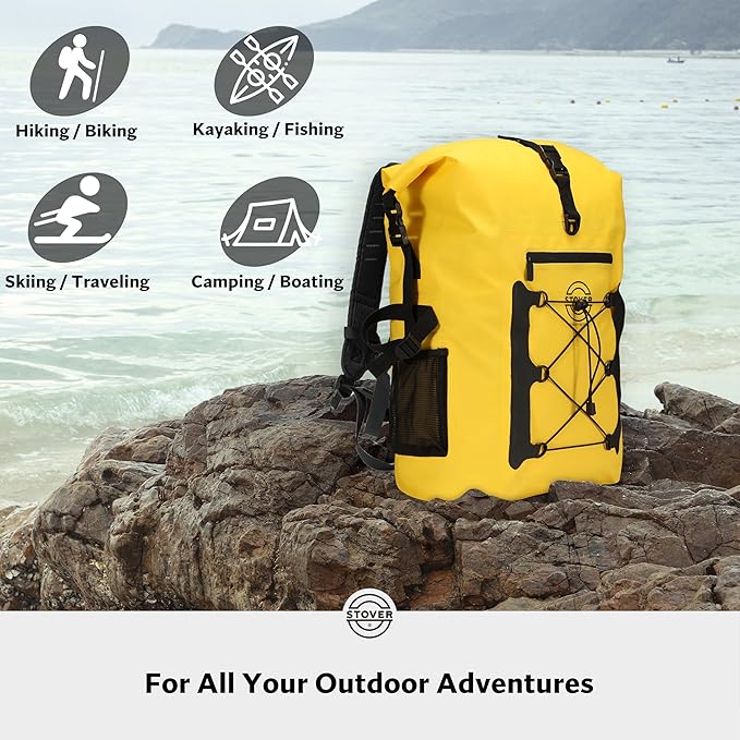 STOVER 5/10/25/30/40/55L Waterproof Backpack- Floating Dry Bag for Kayaking, Travel, Beach, Hiking, & Camping, Men/Women