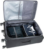 Kenneth Cole REACTION Rugged Roamer Lightweight Softside Expandable 8-Wheel Spinner Luggage, Black, 2-Piece (20” Carry-On/28” Check Size)