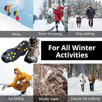 Ice Snow Traction Cleats - Lightweight Crampon Cleats for Walking on Snow & Ice - Anti Slip Grippers Fasten Quickly & Easily Over Footwear - Protable Grips for Shoes and Boots