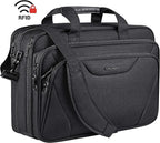 KROSER Laptop Bag Premium Laptop Briefcase Fits Up to 17.3 Inch Laptop Expandable Water-Repellent Shoulder Messenger Bag Computer Bag for Travel/Business/Men/Women-Black