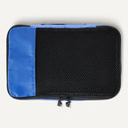 Amazon Essentials 4-Piece Packing Cubes Travel Accessories Set, Luggage Organizer with Double Zipper, Mesh Top, 100% Polyester, Small/Medium/Large/Slim, Blue (Previously Amazon Basics)