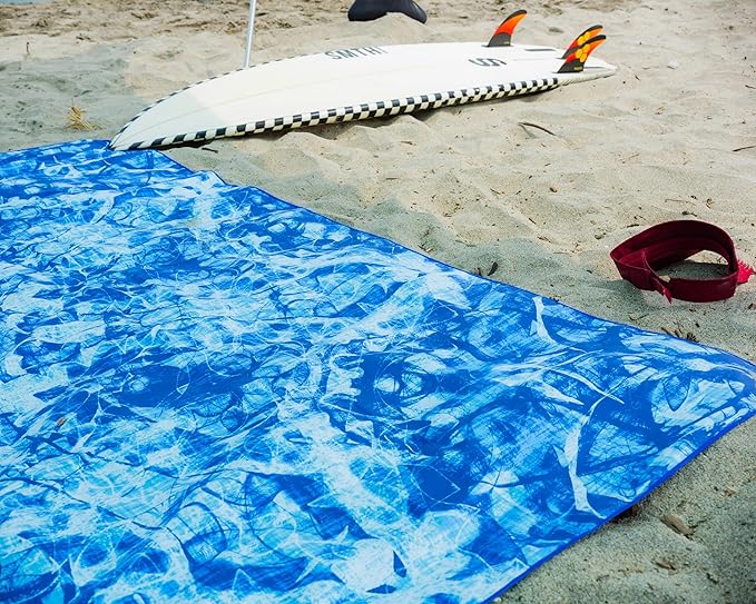 Quick Dry Towel Extra Extra Large 72x72 Inch - Microfiber Beach Towel - Perfect for Beach, Travel, Swimming, Pool, Yoga, Hiking, Camping - Lightweight, Fast Drying, Compact for Adults (Blue Wonder)