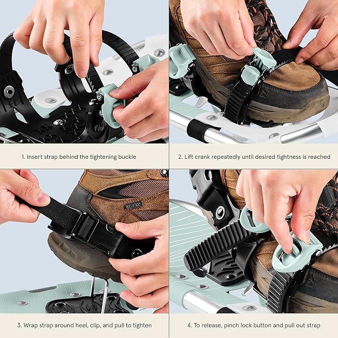 Retrospec Drifter Snowshoe for Men & Women - Aluminum Frames & a Double-Rachet Binding System - Lightweight All Terrain Snow Shoes