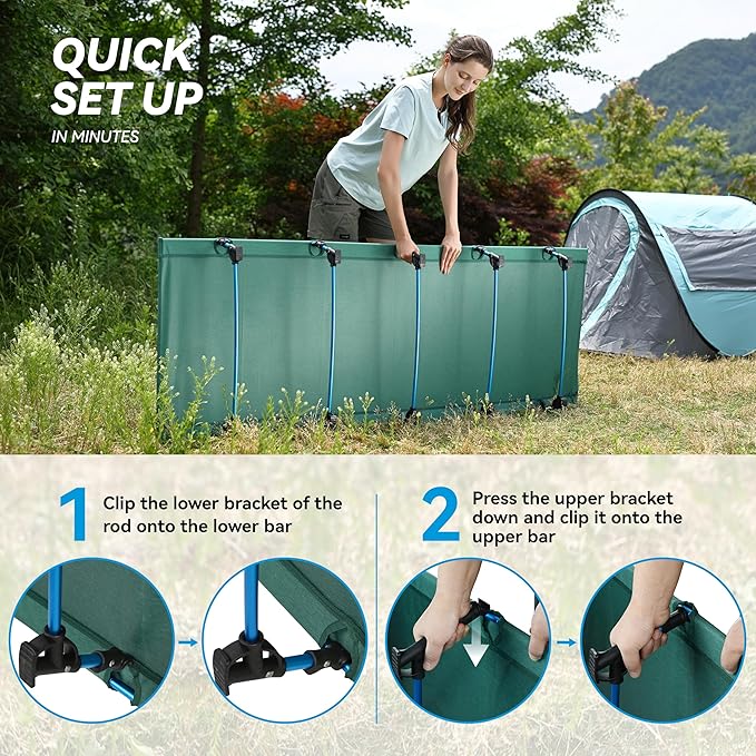 MARCHWAY Ultralight Folding Tent Camping Cot Bed, Portable Compact for Outdoor Travel, Base Camp, Hiking, Mountaineering, Lightweight Backpacking (Green)