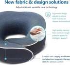 Orthopedic Neck Pillow Travel Neck Pillows for Airplanes, Memory Foam Kit, Updated Resting Material, Airplane Travel Set with 3D Contoured Eye Masks, Earplugs, and Luxury Mesh Bag (Blue)