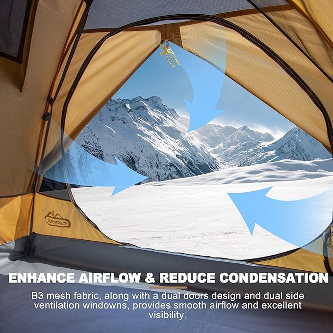 2 Person Backpacking Tent, Waterproof Windproof Two Person Tent, Lightweight Easy Setup 2 Man Tent for Camping Hiking Cycling