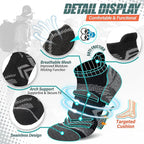 ANTSANG 6 Pairs Merino Wool Ankle Hiking Running Socks Compression Thick Cushion Breathable No Show Socks for Men Women