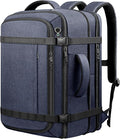 Flight Approved Travel Backpack with LifetimeWarranty,Expandable Carry on Backpack 40-50L with Cable Access Port,Fits 17.3"Laptop,Flight TSA friendly,Anti Theft Laptop Backpack Travel,Commuting,Blue