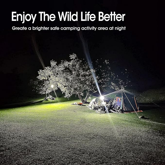 CONPEX Camping Light, 10000 Lumens Super Bright Range 50 Ft * 50 Ft Meet 4-6 Tent Lighting, Outdoor Telescopic Camping Lights Campsite Camp Area Light Pole
