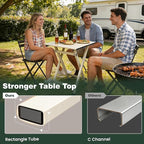 SUNNYFEEL Folding Camping Table - Lightweight Aluminum Portable Picnic Table, 18.5L x 18.5W x 24.5H Inch for Cooking, Beach, Hiking, Travel, Fishing, BBQ, Indoor Outdoor Small Foldable Camp Tables