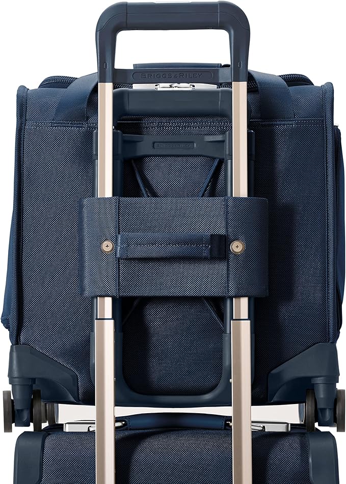 Briggs & Riley Cabin Spinner - Carry On Luggage for Travel, Suitcases with Wheels, Softside Rolling Bag for Men & Women, Fits Under Plane Seat, Interlocking Handle - Baseline Collection, Navy