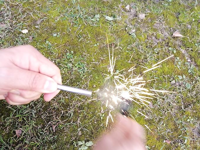 Magnesium Fire Starter Kit with Ferro Rod – Emergency Survival Fire Starting Gear with Pre-Shaved Magnesium & Fire Ropes – Waterproof Outdoor Kit for Camping, Hiking, Bushcraft