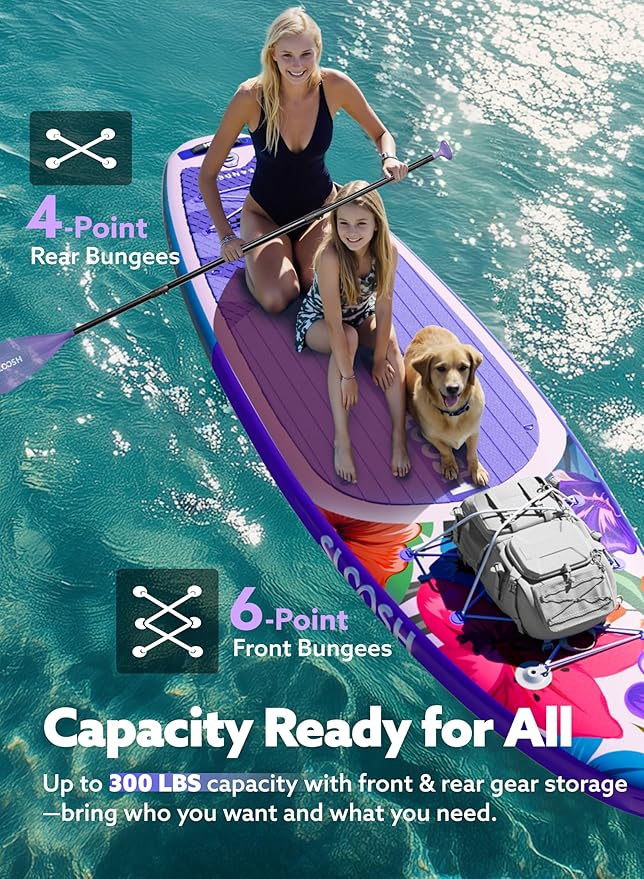 SLOOSH Inflatable Stand Up Paddle Board, 10'6" Inflatable Paddle Boards with Premium Accessories, Non-Slip EVA Deck, Ultra-Light Carry Bag Pump, Meander SUP for Youth & Adults
