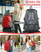 ProEtrade Extra Large Backpack Bookbag for College Laptop Travel, Fit Laptop Up to 17 inch with USB Charging Port Multi Compartment Anti theft, Gift for Women Men (Light Red)