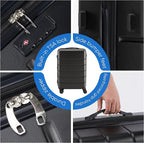 OLIXIS 20 Inch Carry-On Luggage, Hardside Suitcase with Spinner Wheels, Lightweight ABS Hard Shell Travel Luggage, TSA Approved Lock, Expandable Small Suitcase for Business & Travel–Black