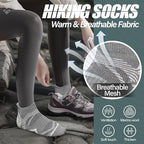 ANTSANG 6 Pairs Merino Wool Ankle Hiking Running Socks Compression Thick Cushion Breathable No Show Socks for Men Women