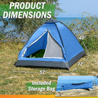 2 Person Camping Tent with Rain Fly and Carrying Bag – Lightweight Outdoor Pop Up Tents for Camping Essentials, Music Festivals, Backpacking, Hiking, or Beach Shelter by Wakeman Outdoors