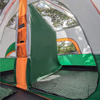 KTT Large Family Cabin Tent 10-12 Person,14.1X10X6.58ft,2 Rooms,3 Storage Pockets,2 Bay-Windows 3 Doors and 3 Windows with Mesh,Straight Wall,Waterproof,Double Layer,Big Tent for Outdoor,Camping