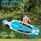 UPWELL 10'6"/11'/11'6" Inflatable Paddle Board, Stand Up Paddlboard for Youth & Adults, Stable Design, Premium SUP Accessories, Backpack, Leash, Hand Pump, Fins