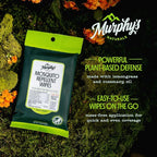 Murphy's Naturals Mosquito Repellent Wipes, Improved Resealable Pack, Plant-Based Lemongrass & Rosemary, DEET-Free, 10 Wipes, 3-Pack