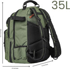 Fishing Tackle Backpack with Rod Holder 2 Tackle Boxes, Hydration Bladder - Insulated Cooler Pocket, 35L Camping Hiking Storage Bag, Fishing Gear and Equipment